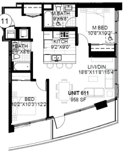 SPIRE 2C 0511 floor plan